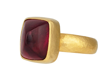 GURHAN, GURHAN Rune Gold Stone Cocktail Ring, 13x10mm Rectangle, Tourmaline