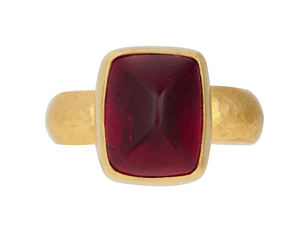 GURHAN, GURHAN Rune Gold Stone Cocktail Ring, 13x10mm Rectangle, Tourmaline