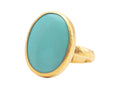 GURHAN, GURHAN Rune Gold Stone Cocktail Ring, 19x14mm Oval, with Turquoise
