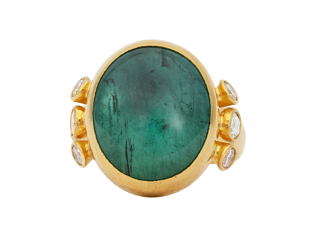 GURHAN, GURHAN Rune Gold Tourmaline Cocktail Ring, 20x17mm Oval