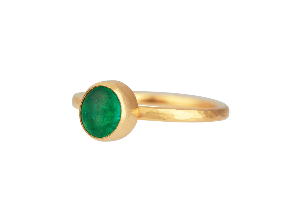 GURHAN, GURHAN Rune Gold Emerald Stacking Ring, 7x6mm Oval