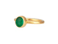GURHAN, GURHAN Rune Gold Stone Stacking Ring, 7x6mm Oval, Emerald