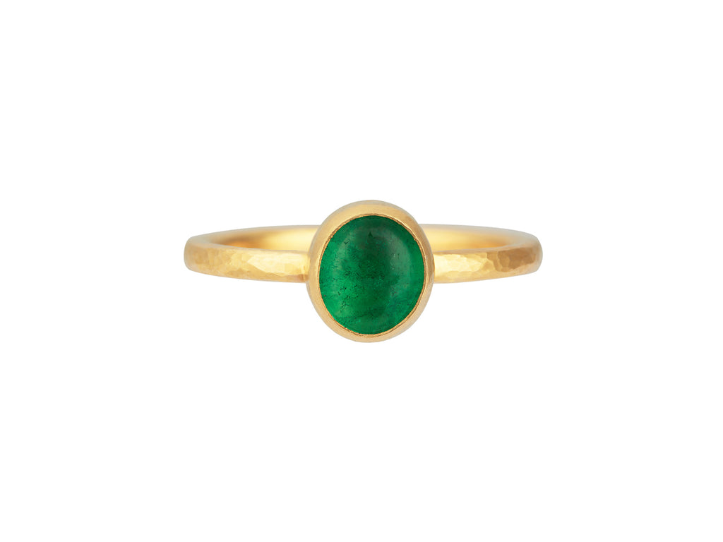 GURHAN, GURHAN Rune Gold Emerald Stacking Ring, 7x6mm Oval