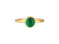 GURHAN, GURHAN Rune Gold Stone Stacking Ring, 7x6mm Oval, Emerald