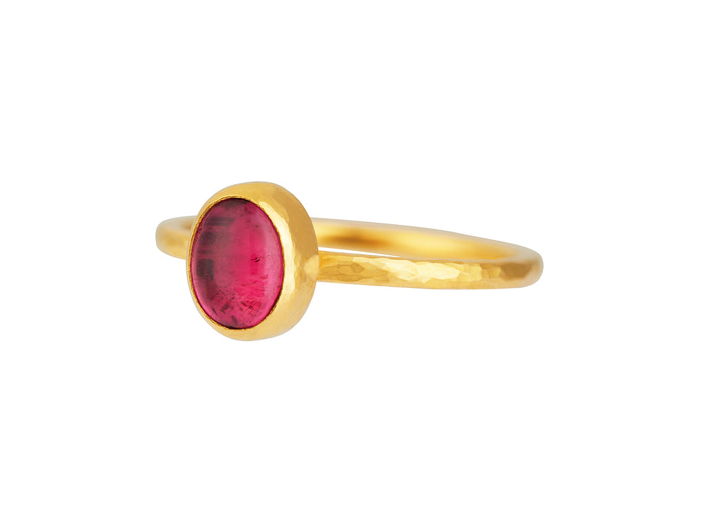 GURHAN, GURHAN Rune Gold Tourmaline Stacking Ring, 7x6mm Oval