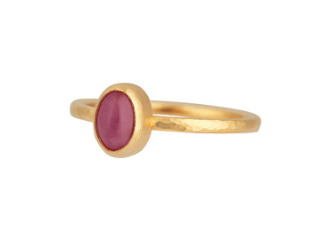 GURHAN, GURHAN Rune Gold Ruby Stacking Ring, 7x4mm Oval