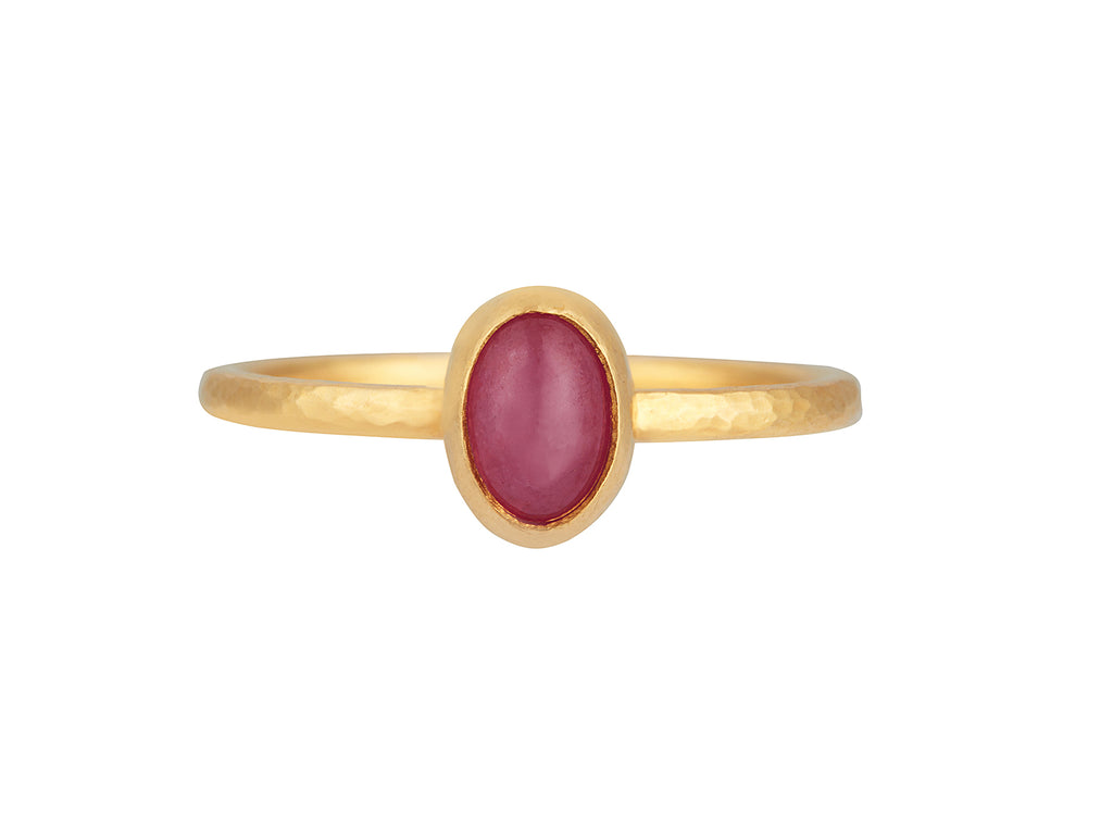 GURHAN, GURHAN Rune Gold Ruby Stacking Ring, 7x4mm Oval