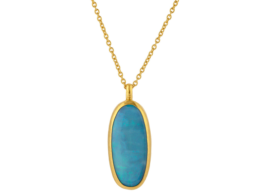 GURHAN, GURHAN Rune Gold Opal Pendant Necklace, 28x14mm Oval