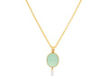 GURHAN, GURHAN Rune Gold Pendant Necklace, 12x10mm Oval, with Chalcedony and Diamond