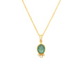 GURHAN, GURHAN Rune Gold Pendant Necklace, 12x10mm Oval, Tourmaline and Diamond