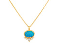 GURHAN, GURHAN Rune Gold Pendant Necklace, 14x10mm Oval, Opal and Diamond