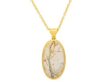 GURHAN, GURHAN Rune Gold Turquoise Pendant Necklace,