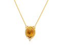 GURHAN, GURHAN Rune Gold Pendant Necklace, 14x10mm Oval set in Wide Frame, Tourmaline and Diamond