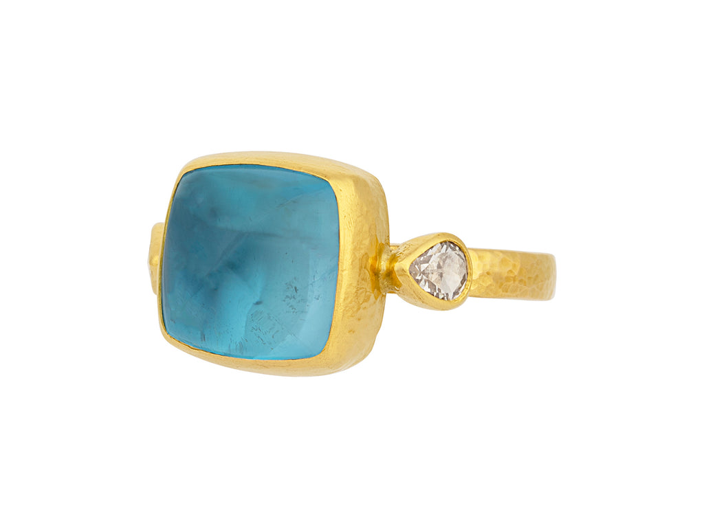 GURHAN, GURHAN Rune Gold Topaz Cocktail Ring, 11mm Square Stone