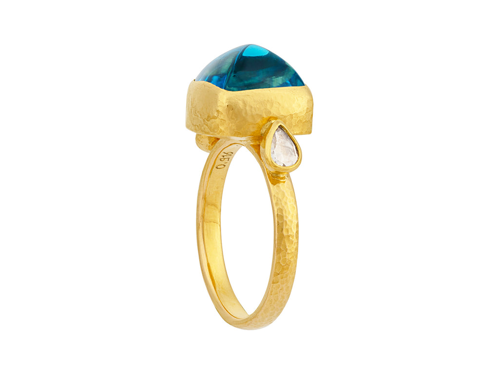 GURHAN, GURHAN Rune Gold Topaz Cocktail Ring, 11mm Square Stone