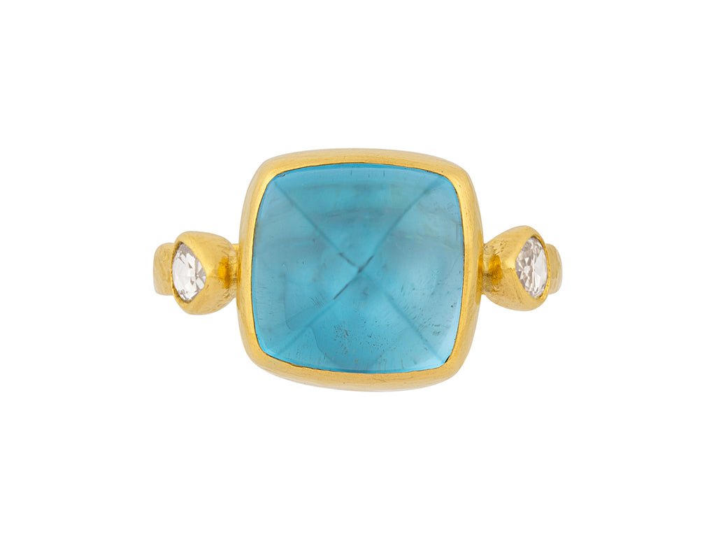 GURHAN, GURHAN Rune Gold Topaz Cocktail Ring, 11mm Square Stone