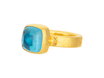 GURHAN, GURHAN Rune Gold Topaz Cocktail Ring, 10mm Square Stone