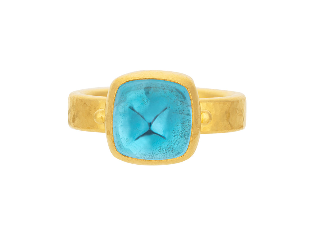 GURHAN, GURHAN Rune Gold Topaz Cocktail Ring, 10mm Square Stone