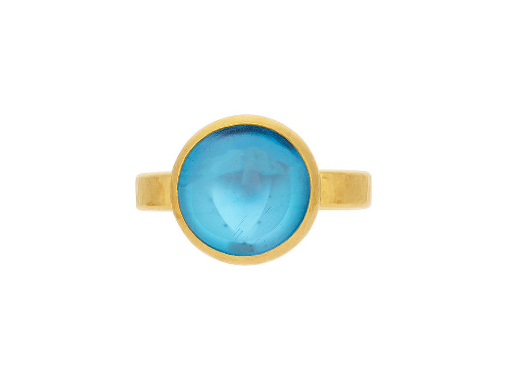 GURHAN, GURHAN Rune Gold Topaz Cocktail Ring, 12mm Round Stone