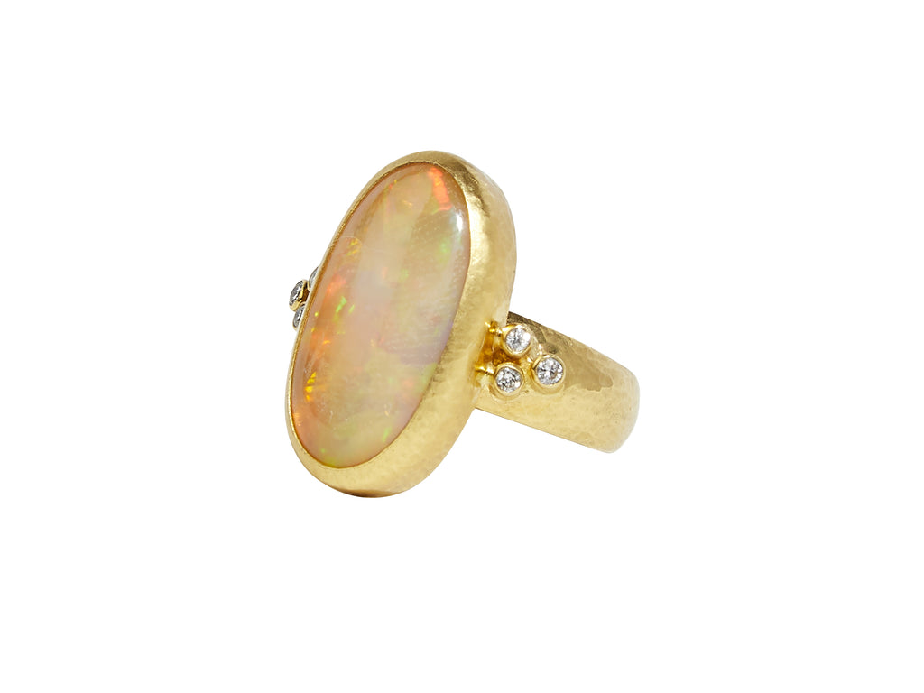 GURHAN, GURHAN Rune Gold Opal Cocktail Ring, 23x12mm Oval