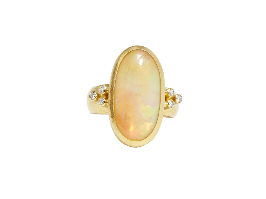 GURHAN, GURHAN Rune Gold Opal Cocktail Ring, 23x12mm Oval