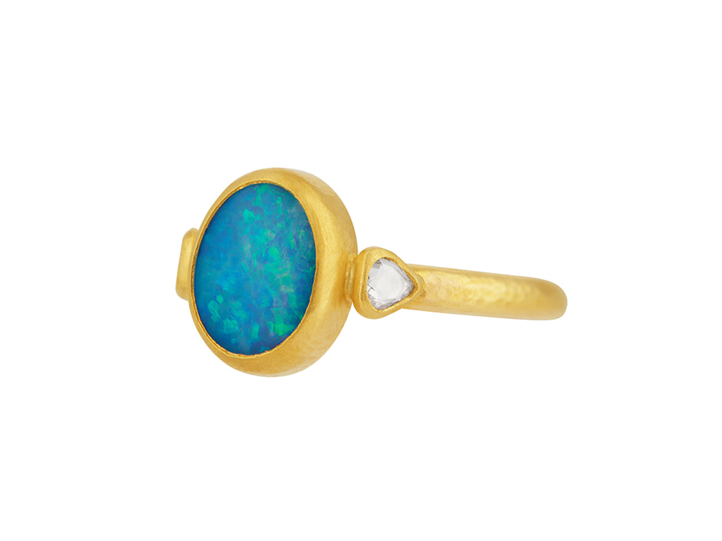 GURHAN, GURHAN Rune Gold Opal Cocktail Ring, 10x8mm Oval