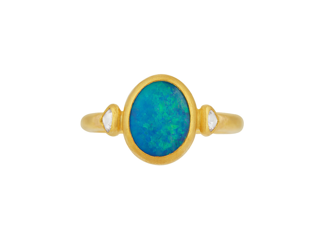 GURHAN, GURHAN Rune Gold Opal Cocktail Ring, 10x8mm Oval