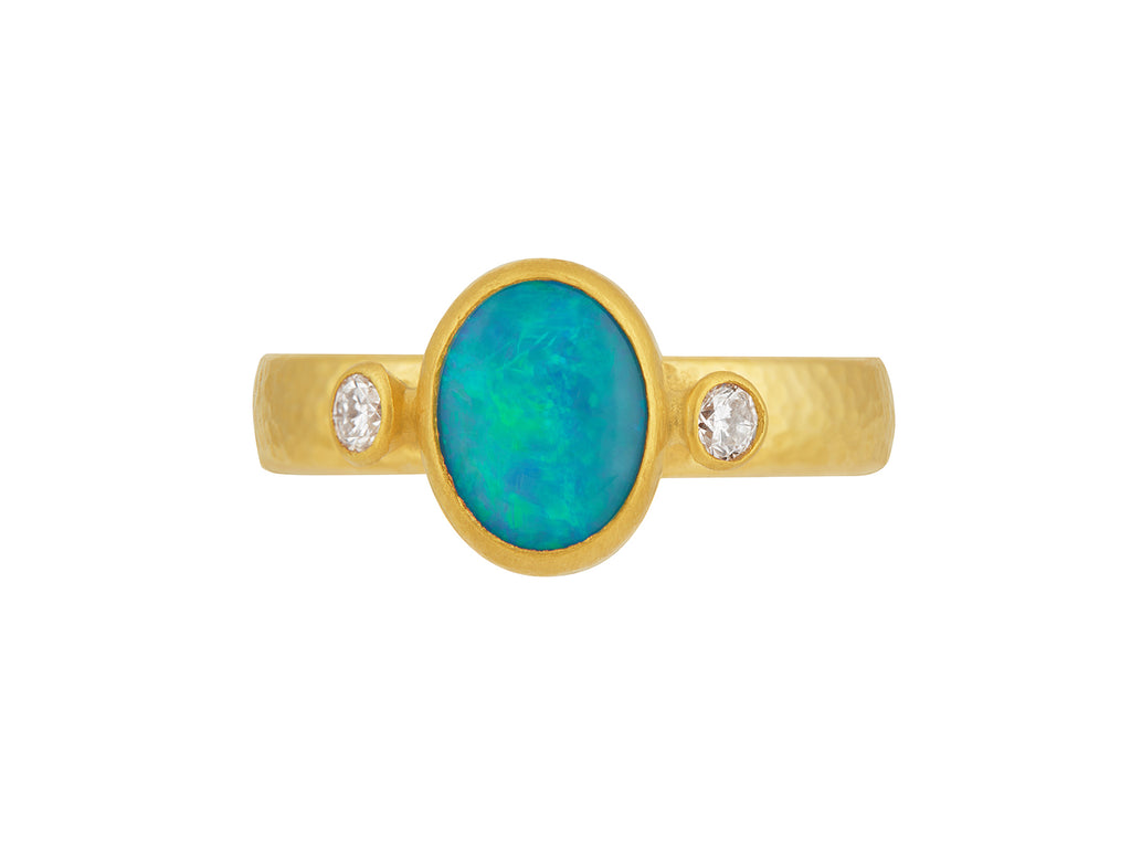 GURHAN, GURHAN Rune Gold Opal Cocktail Ring, 9x7mm Oval