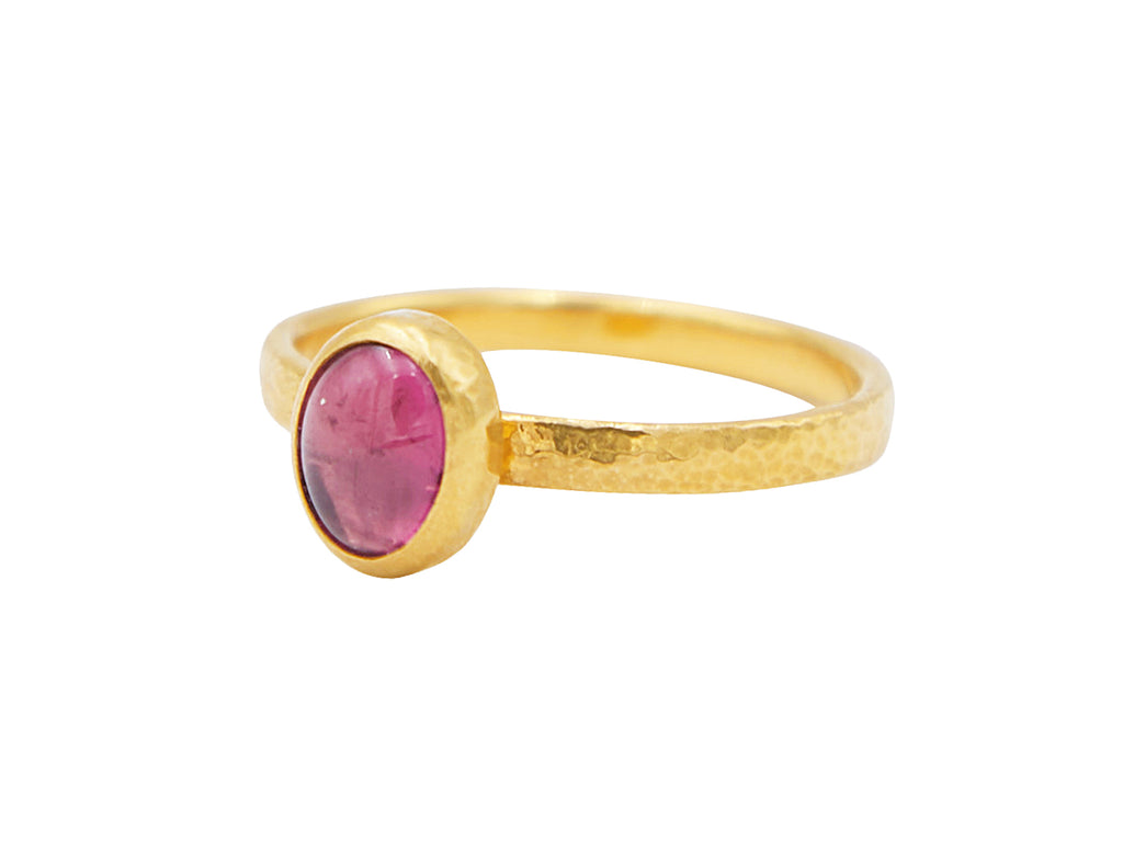 GURHAN, GURHAN Rune Gold Tourmaline Stacking Ring, 8x6mm Oval