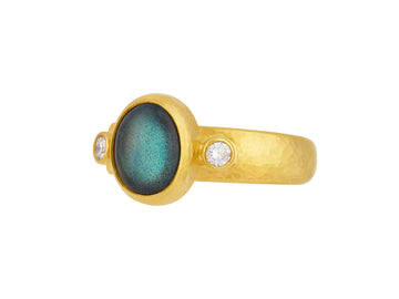 GURHAN, GURHAN Rune Gold Labradorite Cocktail Ring, 10x8mm Oval