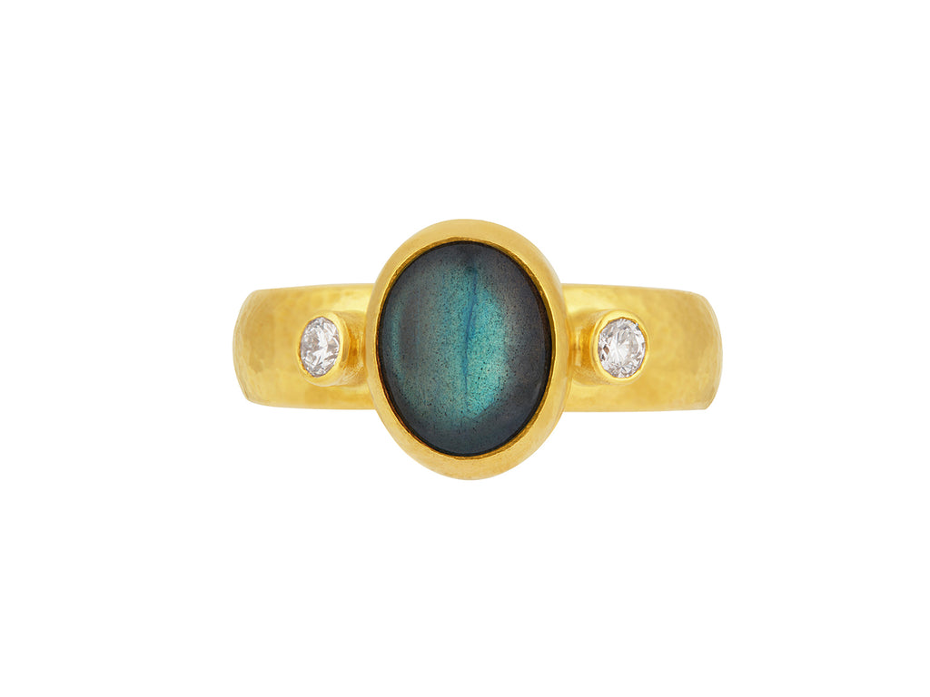 GURHAN, GURHAN Rune Gold Labradorite Cocktail Ring, 10x8mm Oval