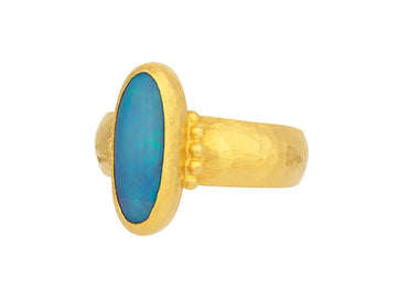 GURHAN, GURHAN Rune Gold Opal Cocktail Ring, 16x7mm Oval