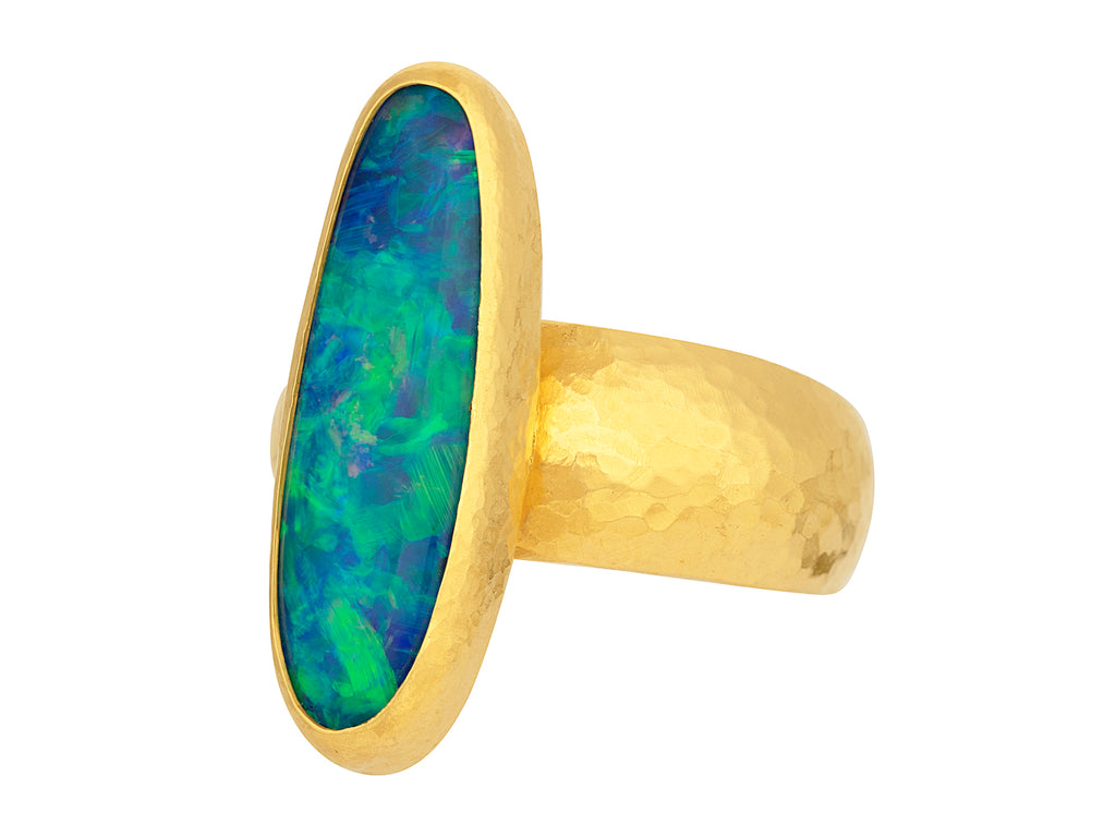 GURHAN, GURHAN Rune Gold Opal Cocktail Ring, 25x10mm Oval