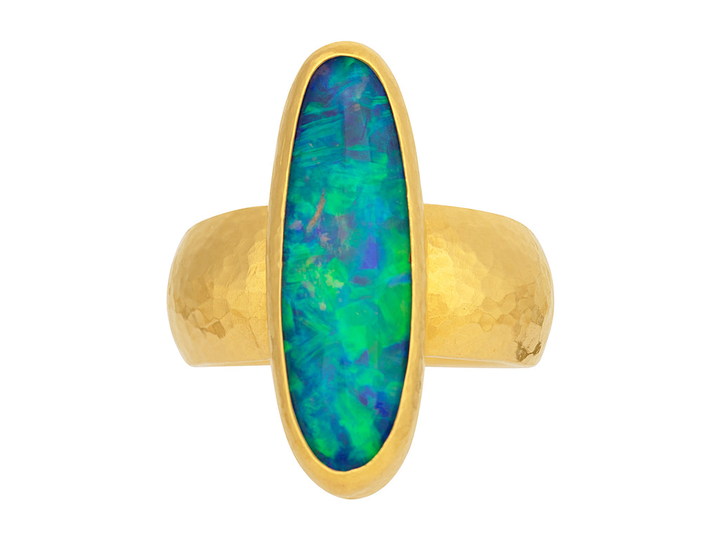 GURHAN, GURHAN Rune Gold Opal Cocktail Ring, 25x10mm Oval