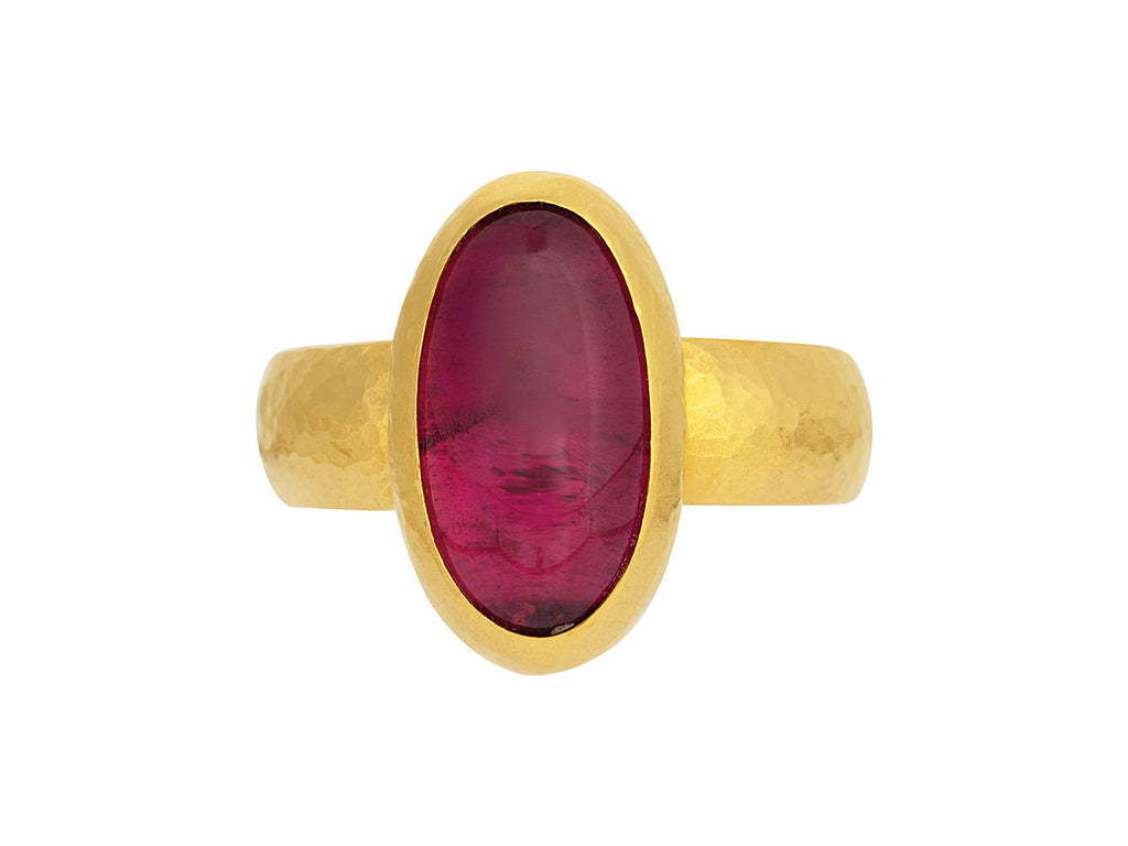 GURHAN, GURHAN Rune Gold Garnet Cocktail Ring, 16x9mm Oval