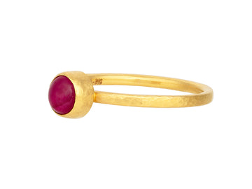 GURHAN, GURHAN Rune Gold Ruby Stacking Ring, 5mm Round