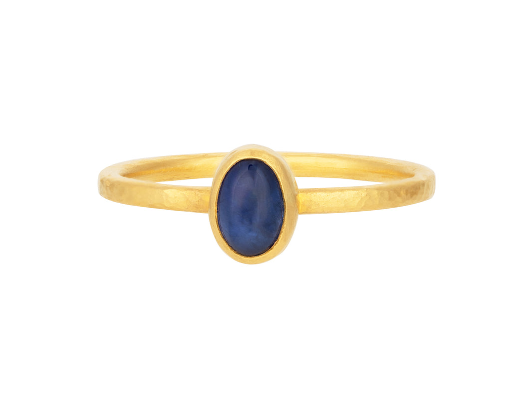 GURHAN, GURHAN Rune Gold Sapphire Stacking Ring, 6x4mm Oval