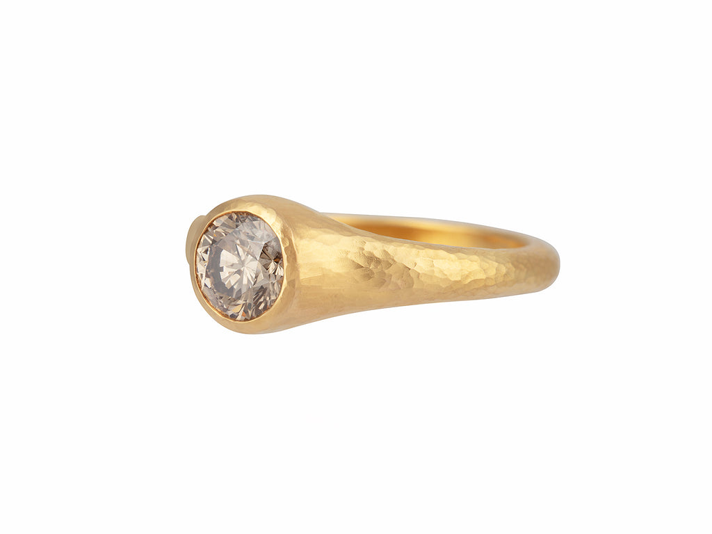 GURHAN, GURHAN Skittle Gold Stone Cocktail Ring, 6mm Round, Champagne Diamond