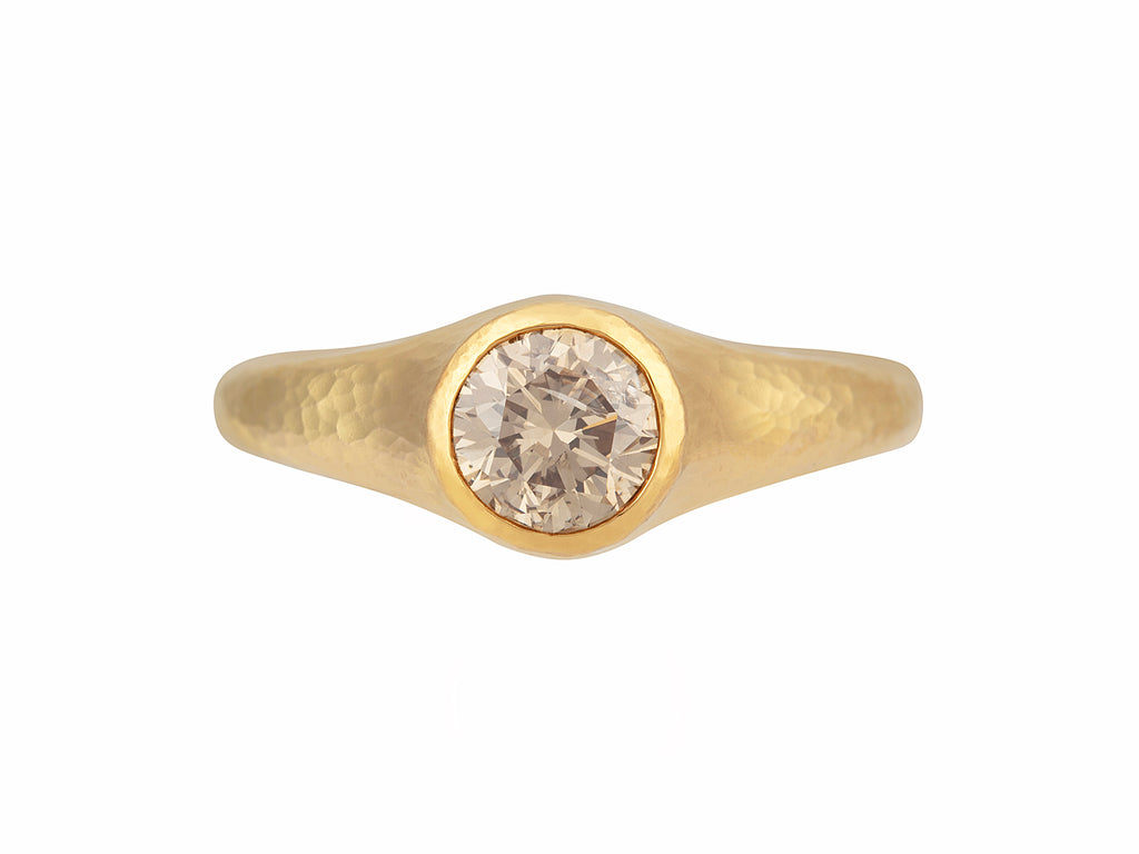 GURHAN, GURHAN Skittle Gold Stone Cocktail Ring, 6mm Round, Champagne Diamond