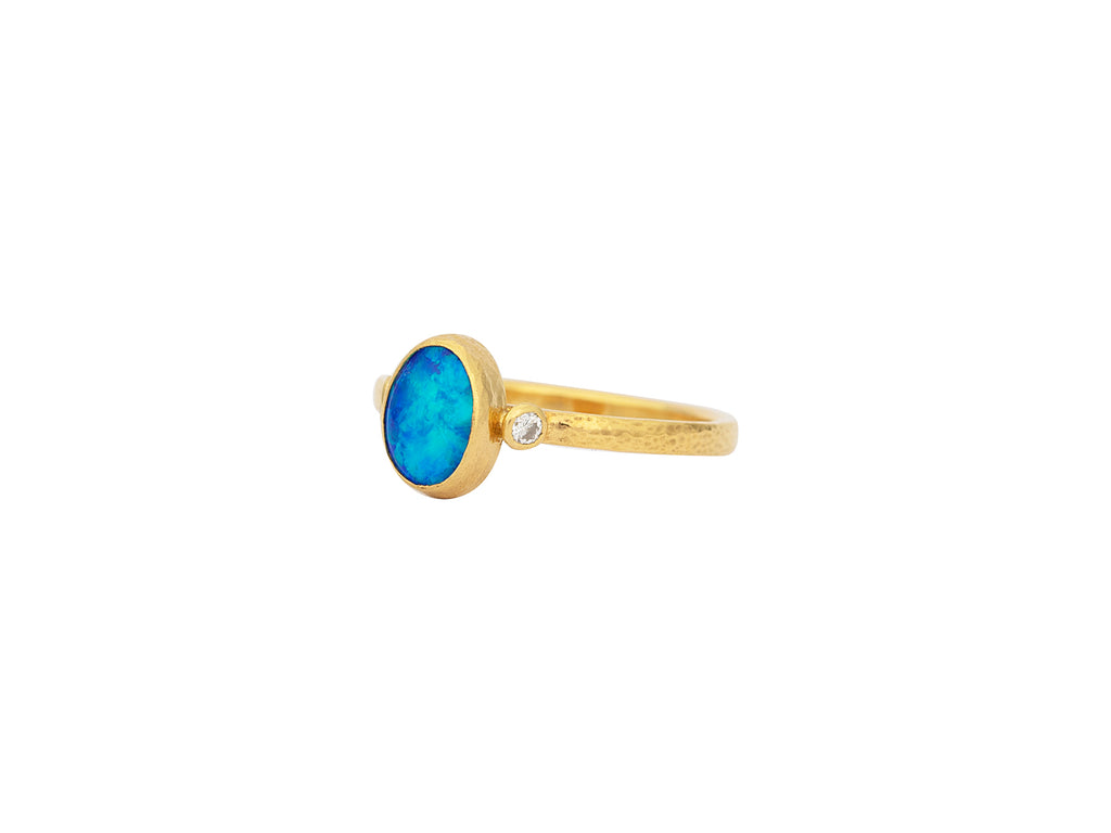 GURHAN, GURHAN Skittle Gold Stone Ring, with Opal