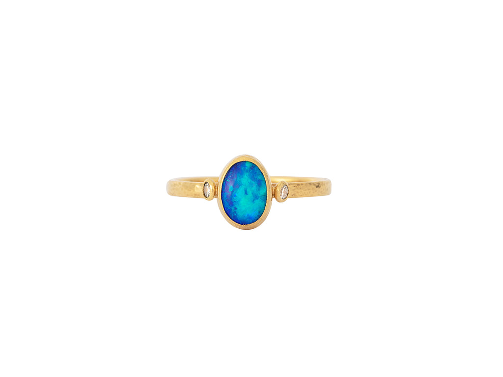 GURHAN, GURHAN Skittle Gold Stone Ring, with Opal