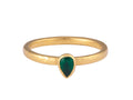 GURHAN, GURHAN Skittle Gold Stone Stacking Ring, 5x4mm Teardrop, Emerald