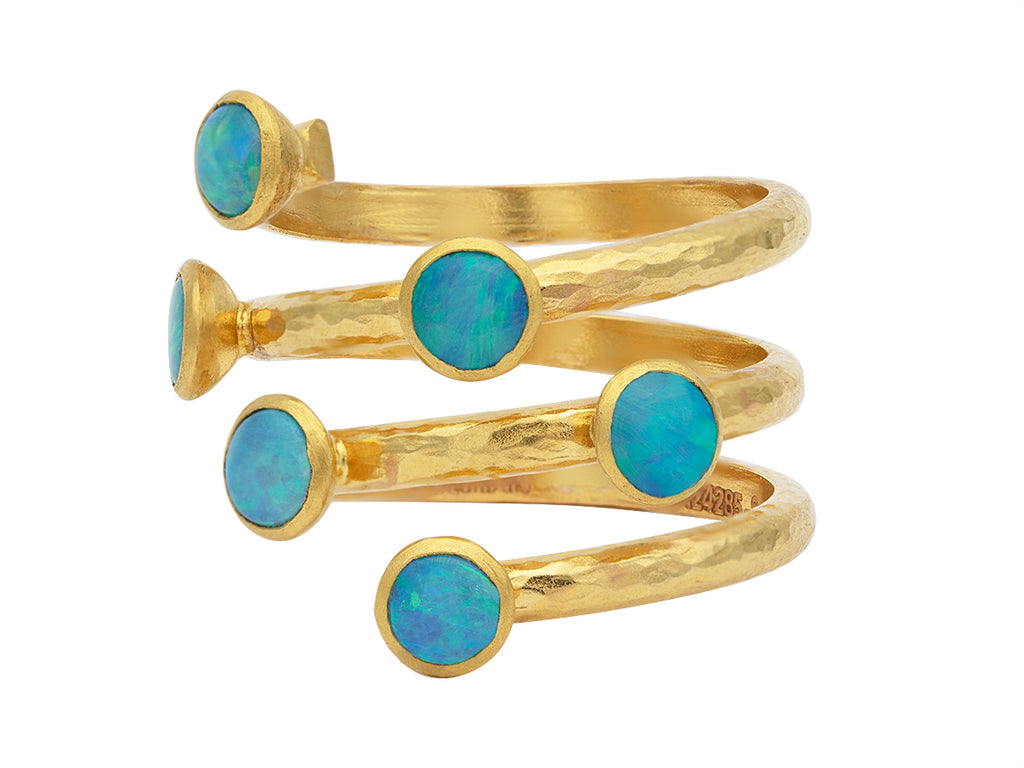 GURHAN, GURHAN Skittle Gold Opal Wrap Band Ring, Spiral