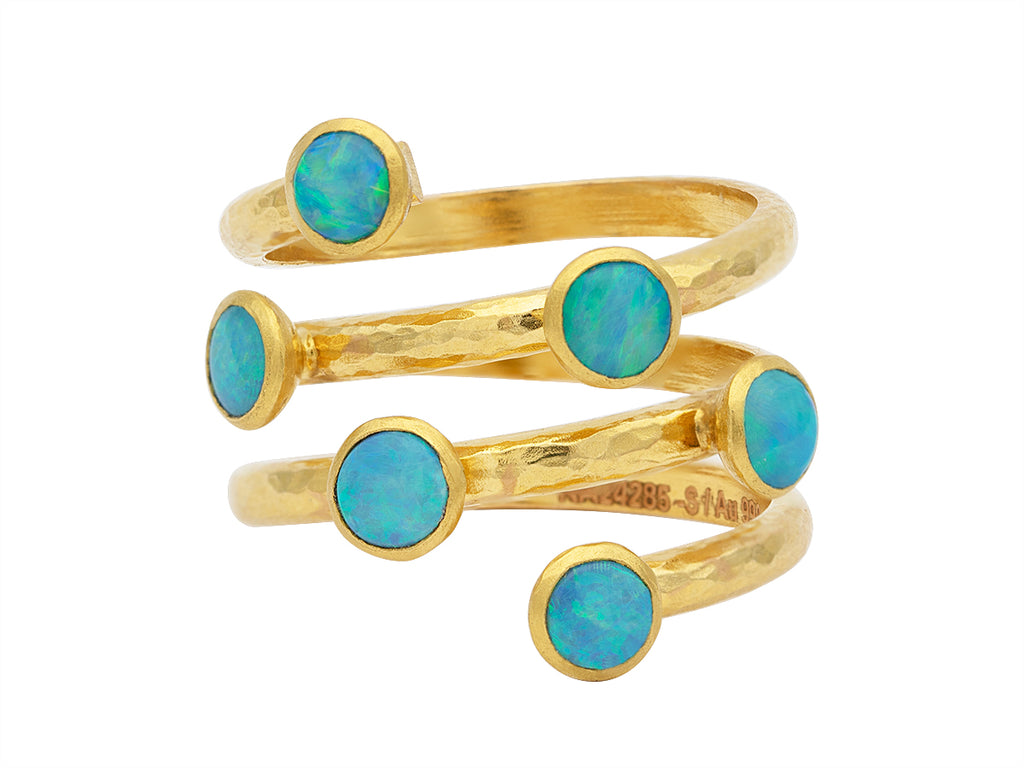 GURHAN, GURHAN Skittle Gold Opal Wrap Band Ring, Spiral