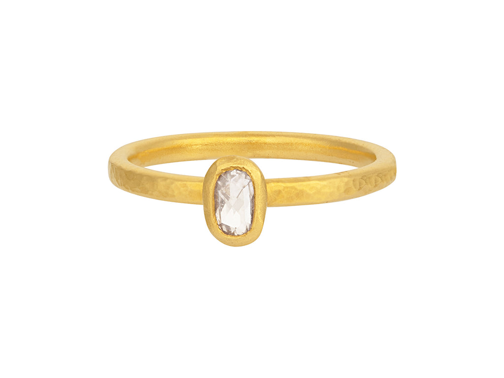 GURHAN, GURHAN Skittle Gold Diamond Stacking Ring, 5x3mm Oval