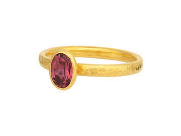 GURHAN, GURHAN Skittle Gold Tourmaline Stacking Ring, 7x5mm Oval