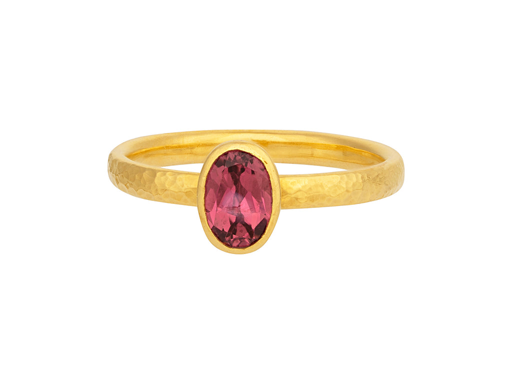 GURHAN, GURHAN Skittle Gold Tourmaline Stacking Ring, 7x5mm Oval