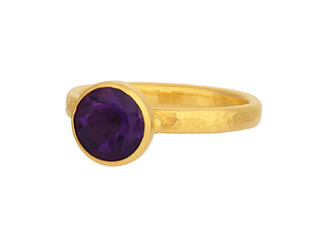 GURHAN, GURHAN Skittle Gold Amethyst Cocktail Ring, 8mm Round