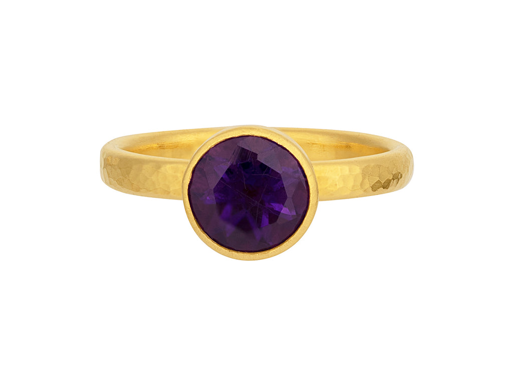 GURHAN, GURHAN Skittle Gold Amethyst Cocktail Ring, 8mm Round