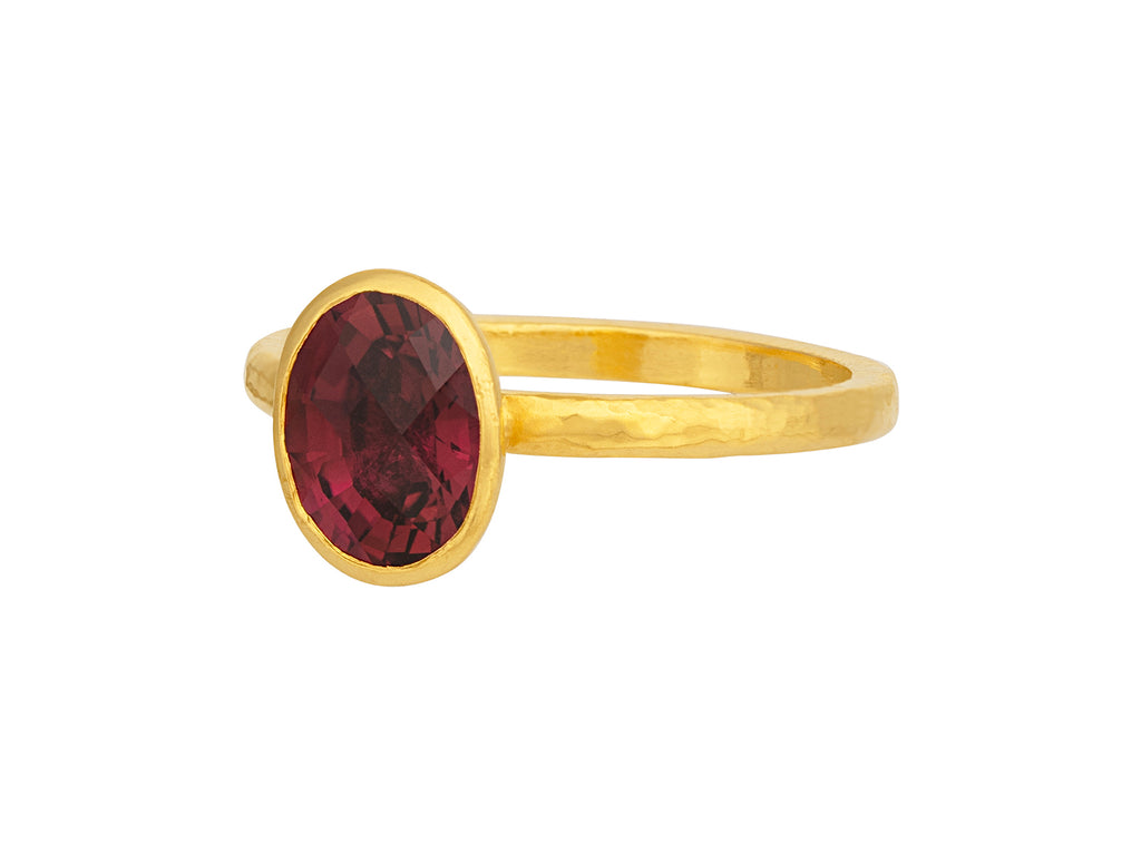 GURHAN, GURHAN Skittle Gold Tourmaline Stacking Ring, 9x7mm Oval